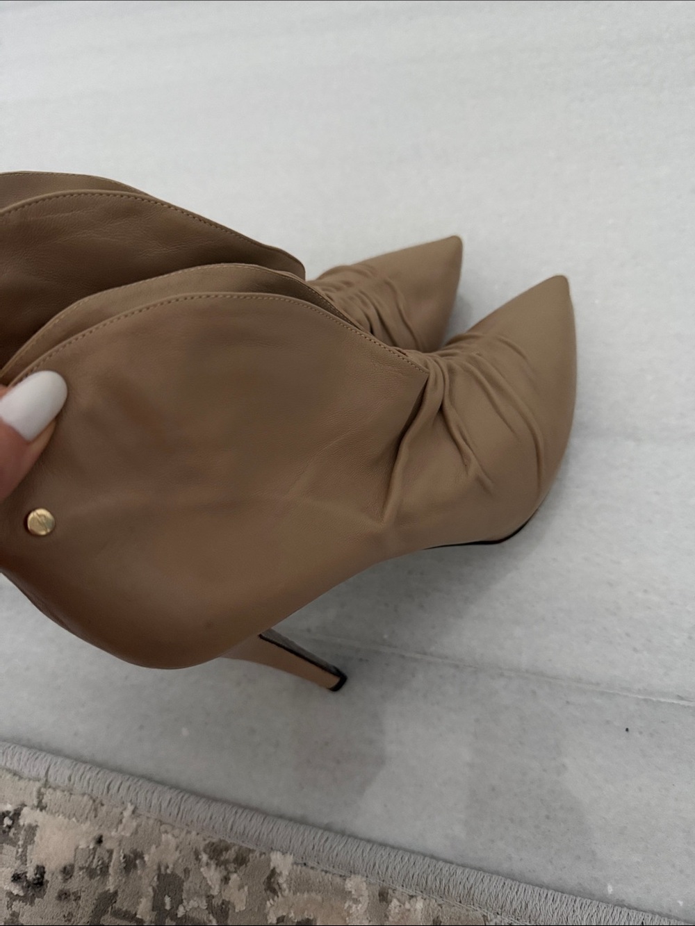 Cesare Paciotti Tan Pointed-Toe Stiletto Ankle Boots